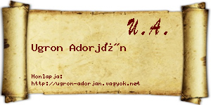 Ugron Adorján névjegykártya